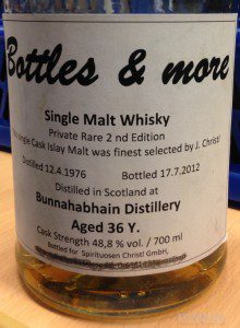 Bunnahabhain, 36yo, Bottles&More