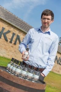Kingsbarns Distillery Manager Peter Holroyd with new make spirit