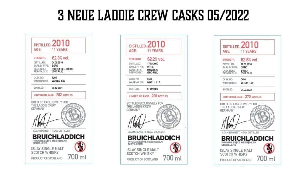 3 neue Laddie Crew Casks 05/2022