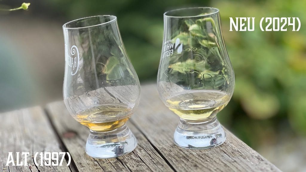 Ardbeg 17yo - Alt (1997) links gegen Neu (2024) rechts
