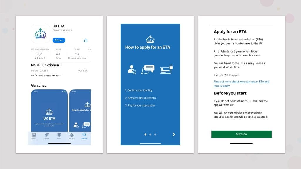 ETA für Schottland - die APP UK ETA